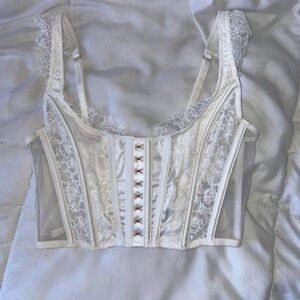 Victorias Secret White Lace Corset Top